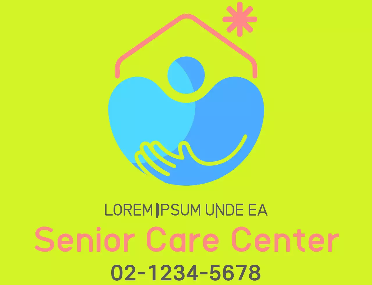 Untuk staf pusat kesehatan dengan logo ilustrasi pusat kesehatan berwarna biru-merah muda