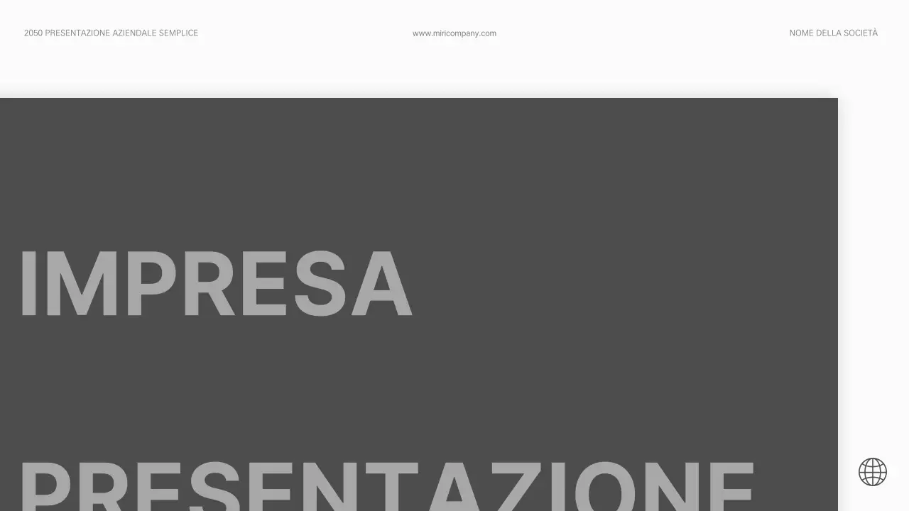 Presentazione aziendale semplice ed essenziale in bianco e nero