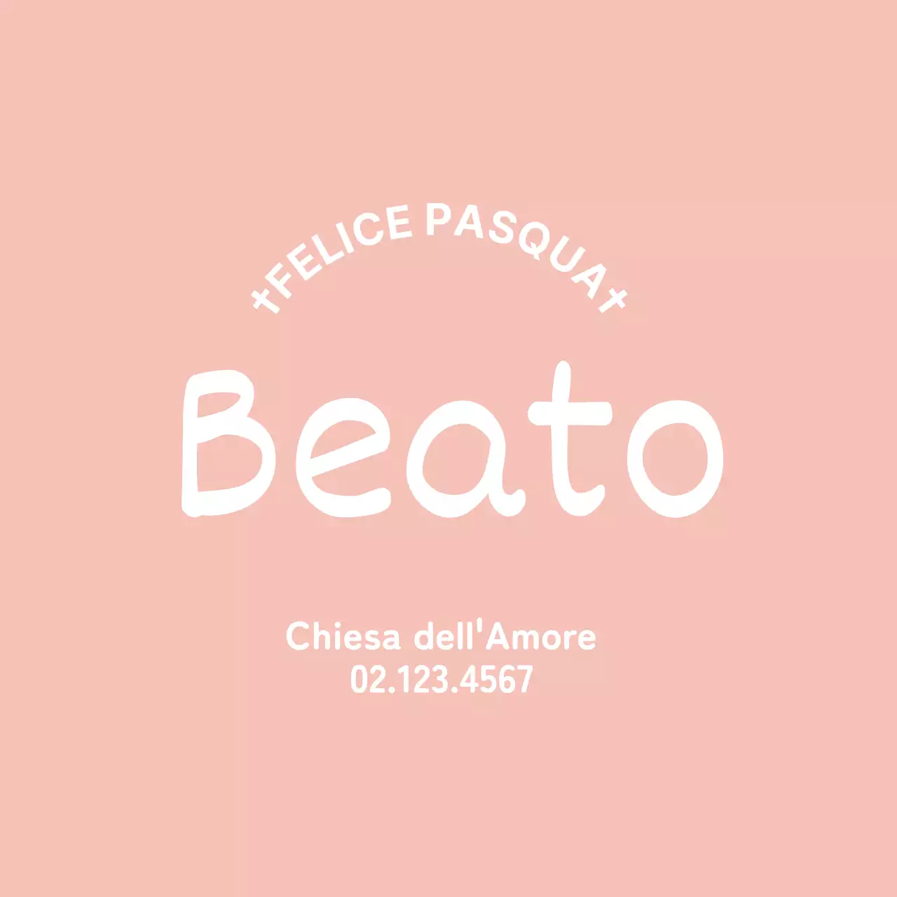 Simpatica etichetta della chiesa con scritte rosa