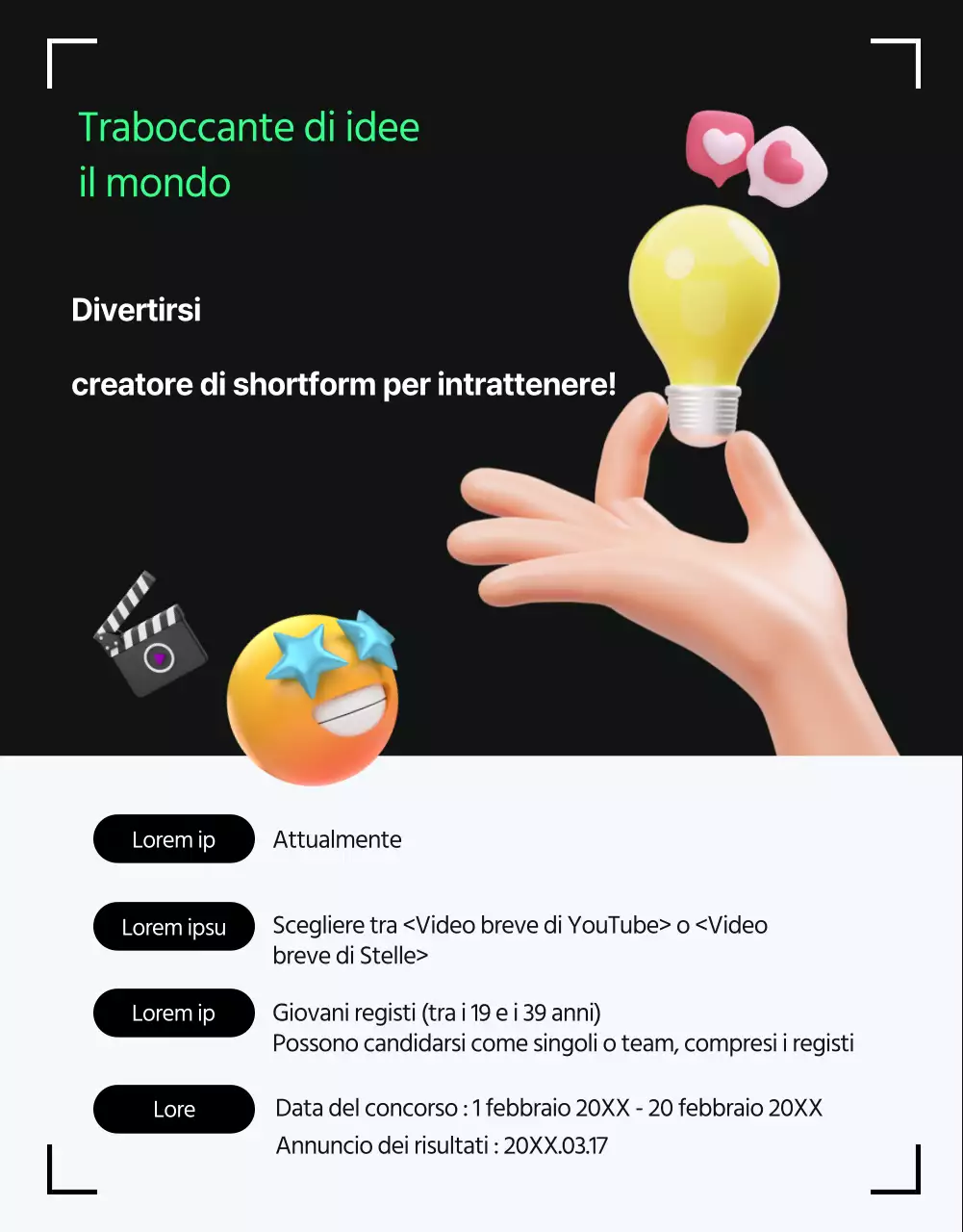 Guida al concorso in forma breve e kitsch con sfondo blu