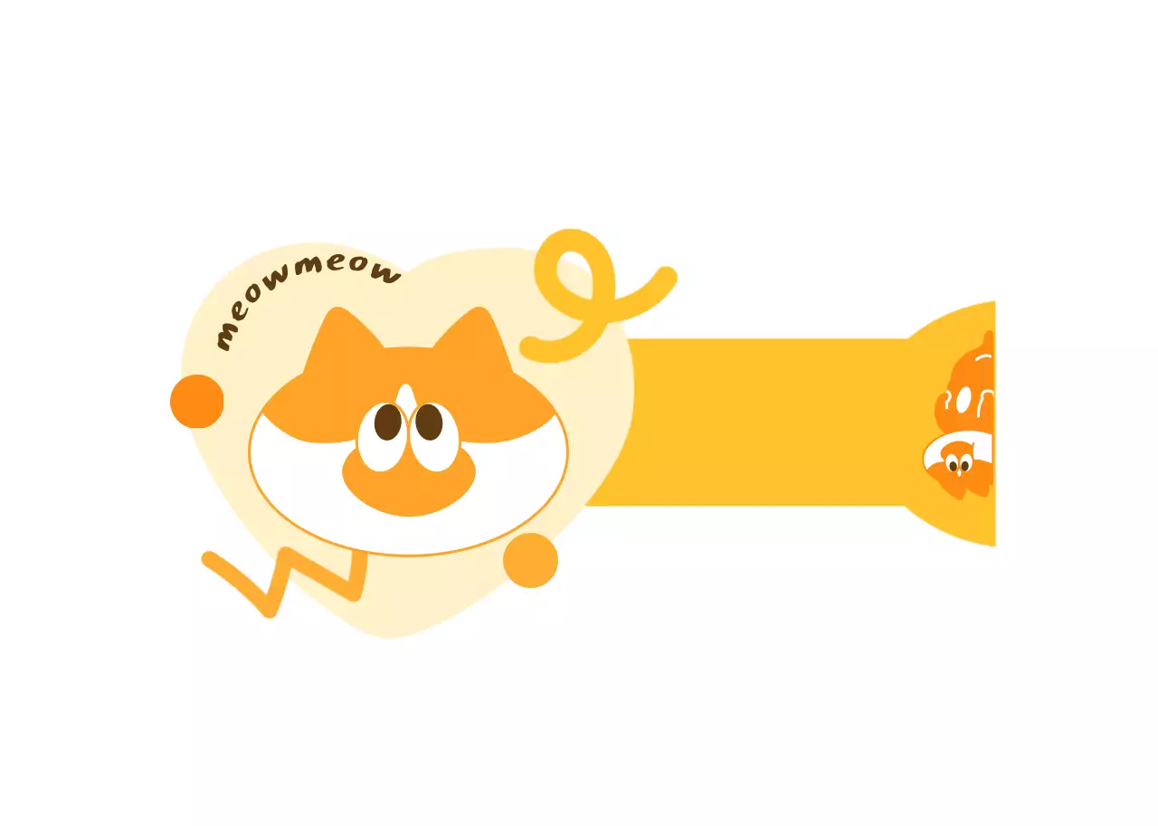 For merchandise with cute yellow and orange cat illustrations and shapes