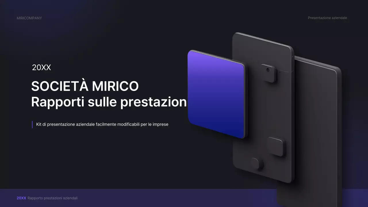 Kit di presentazione aziendale viola, concetto di interfaccia utente tridimensionale
