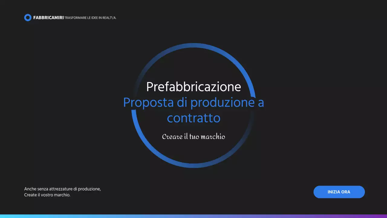 Proposta di produzione in conto deposito in blu e nero