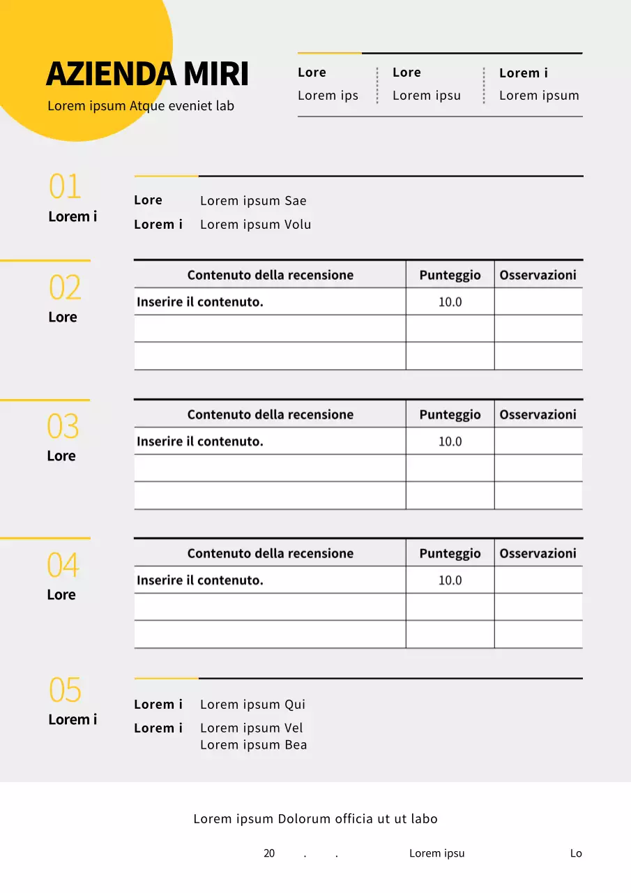 Semplice relazione di fattibilità di un nuovo progetto in giallo e grigio