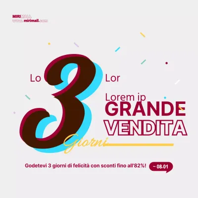 Vendita flash di 3 giorni