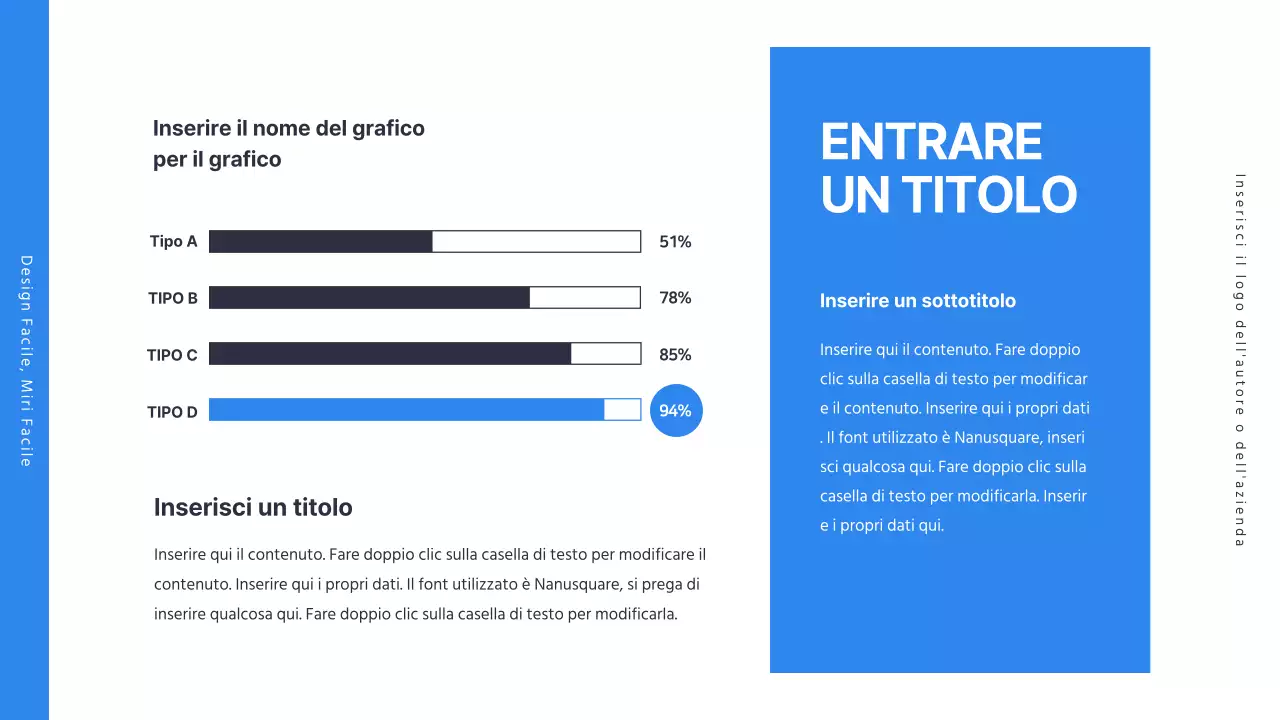 Semplice grafico orizzontale aziendale in blu