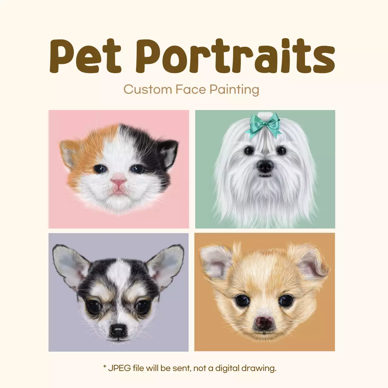 Beige Simple Pet Advertisement Social Media Post