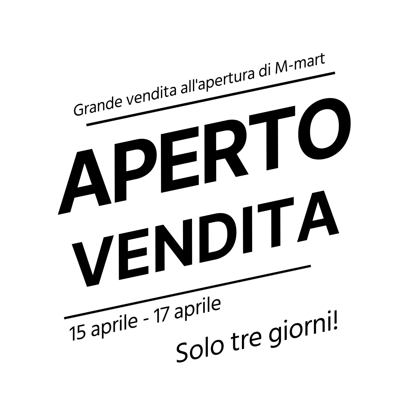 Promuovete la grande vendita di inaugurazione del vostro negozio con testo nero in evidenza