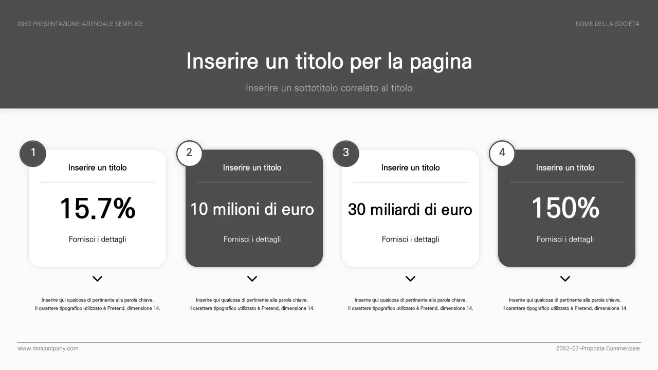 Presentazione aziendale semplice ed essenziale in bianco e nero