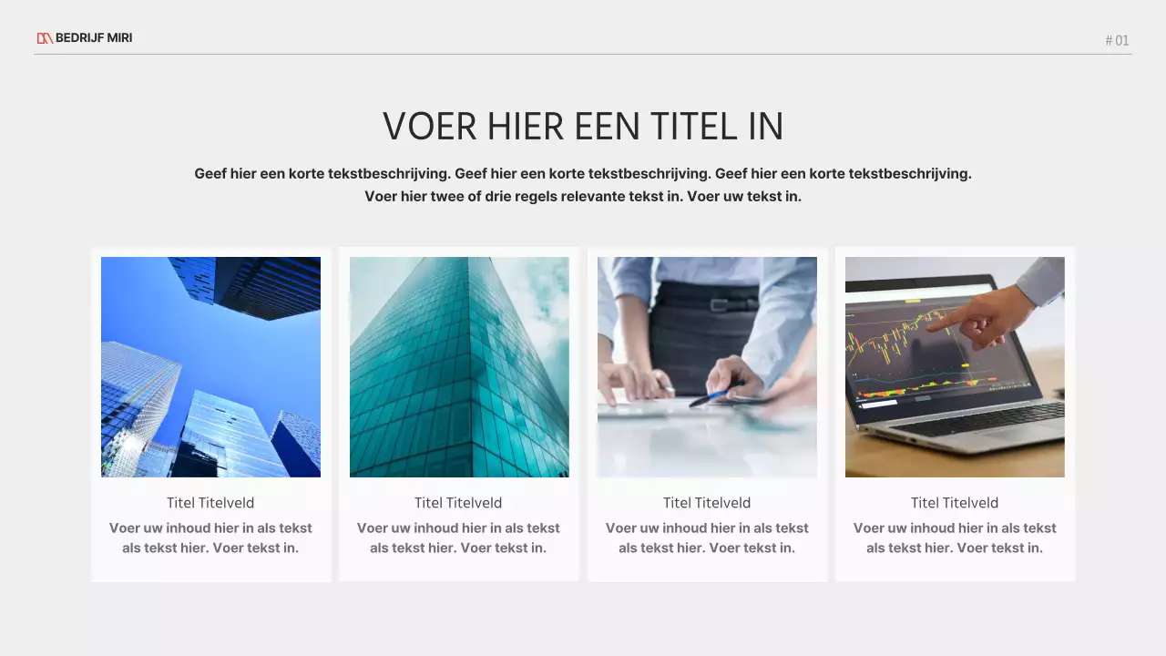 Een modern bedrijfsproject in rood en zwart