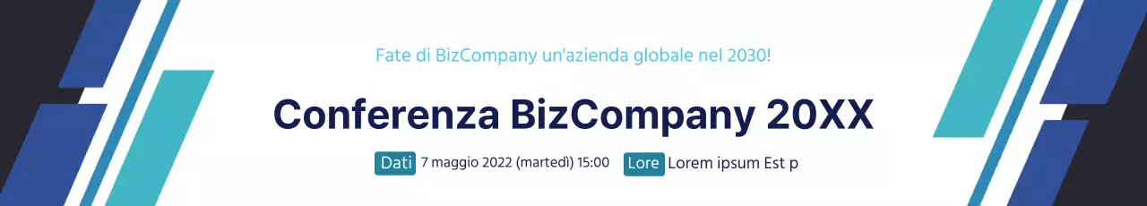 Promuovere un evento di lancio di un'azienda pulita con scritte in blu