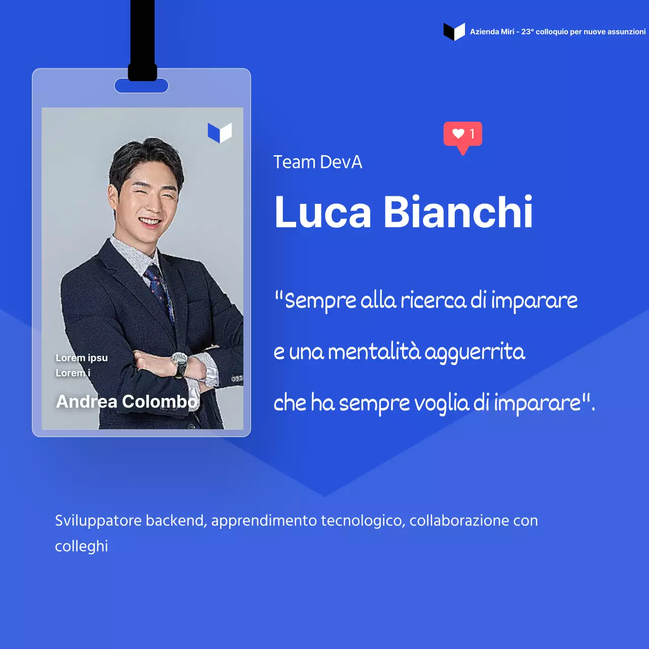 Un'introduzione pulita e semplice ai nuovi dipendenti in tonalità blu CardNews