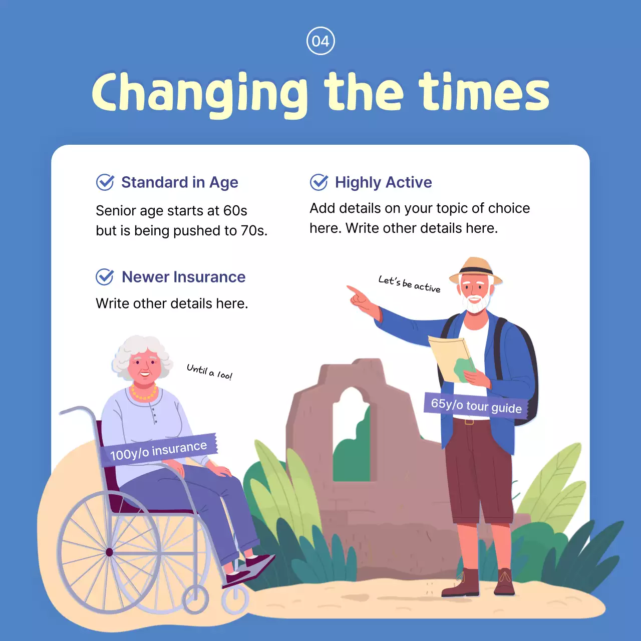 Blue Modern Seniors Guide Instagram Carousel