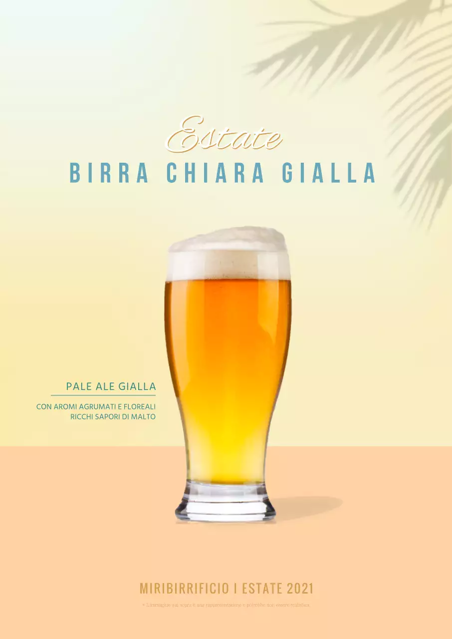 Poster con ritratto di birra artigianale semplice