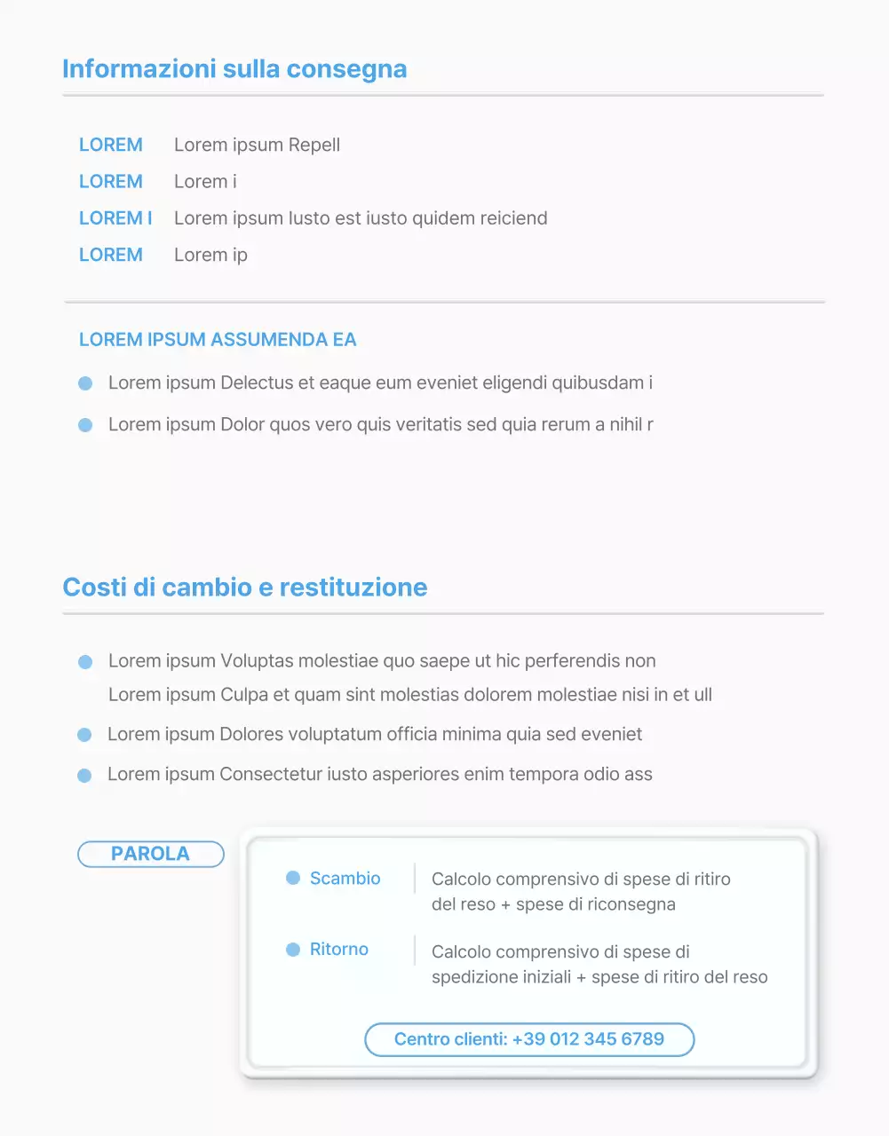 Come utilizzare lo stile predefinito azzurro per i centri commerciali