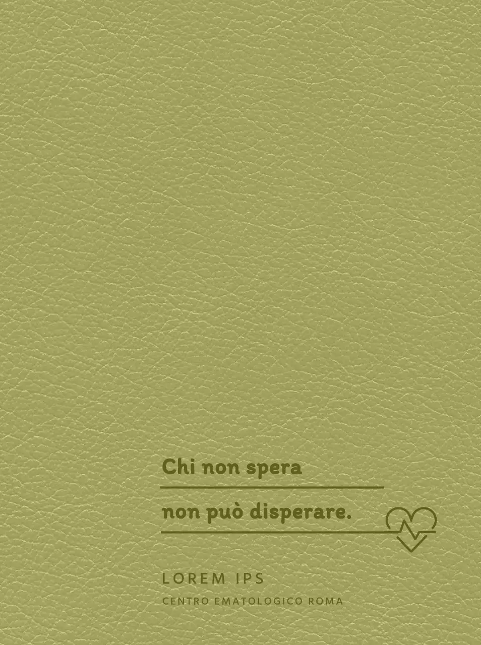 Copertina dell'agenda dei donatori di sangue con una citazione