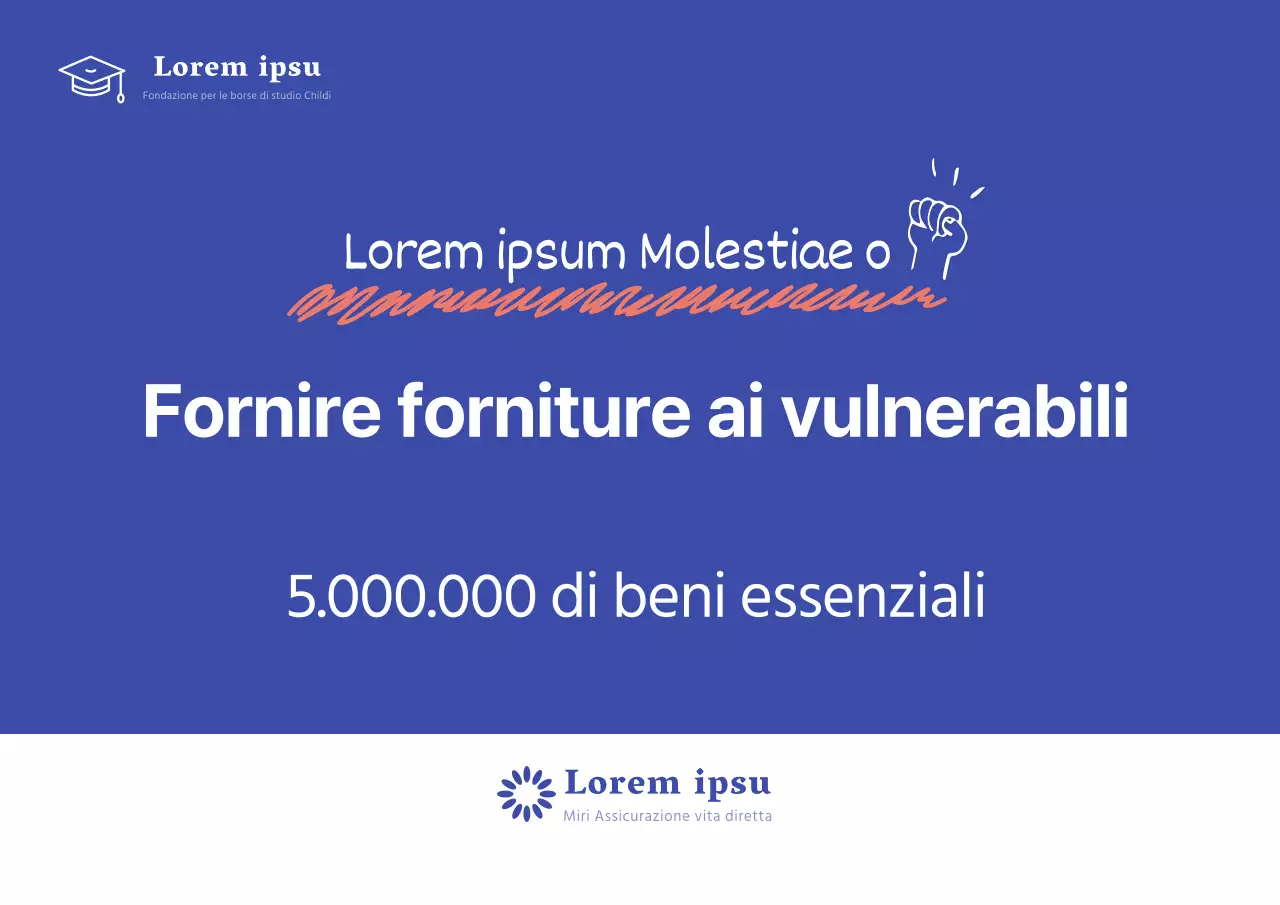 Uno sfondo pulito e blu per il pannello delle donazioni alle borse di studio.