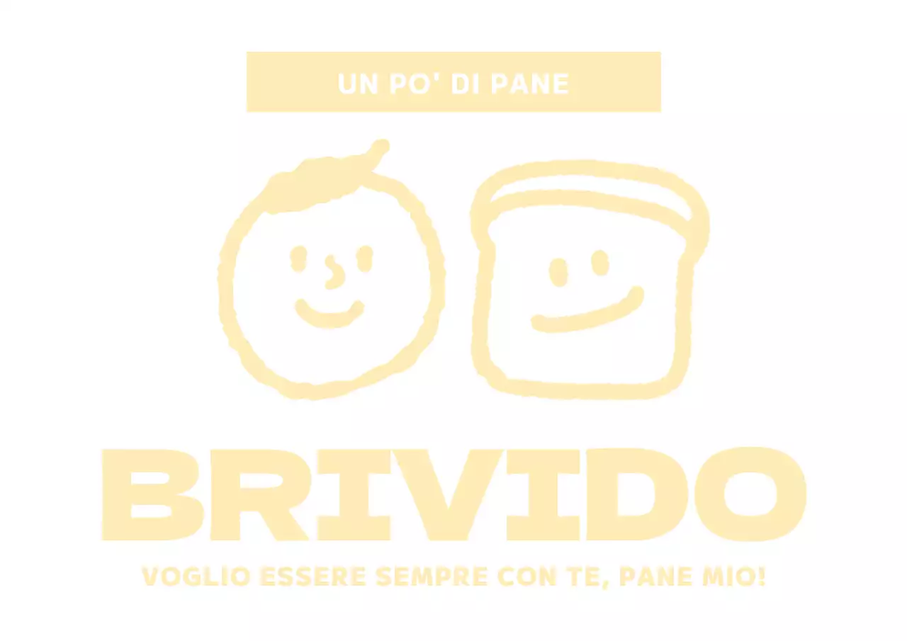 Design pulito di una panetteria con un simpatico umano giallo e un'illustrazione di pane