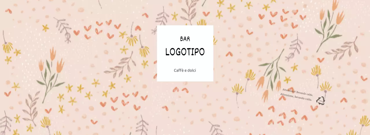 Motivo floreale illustrato beige