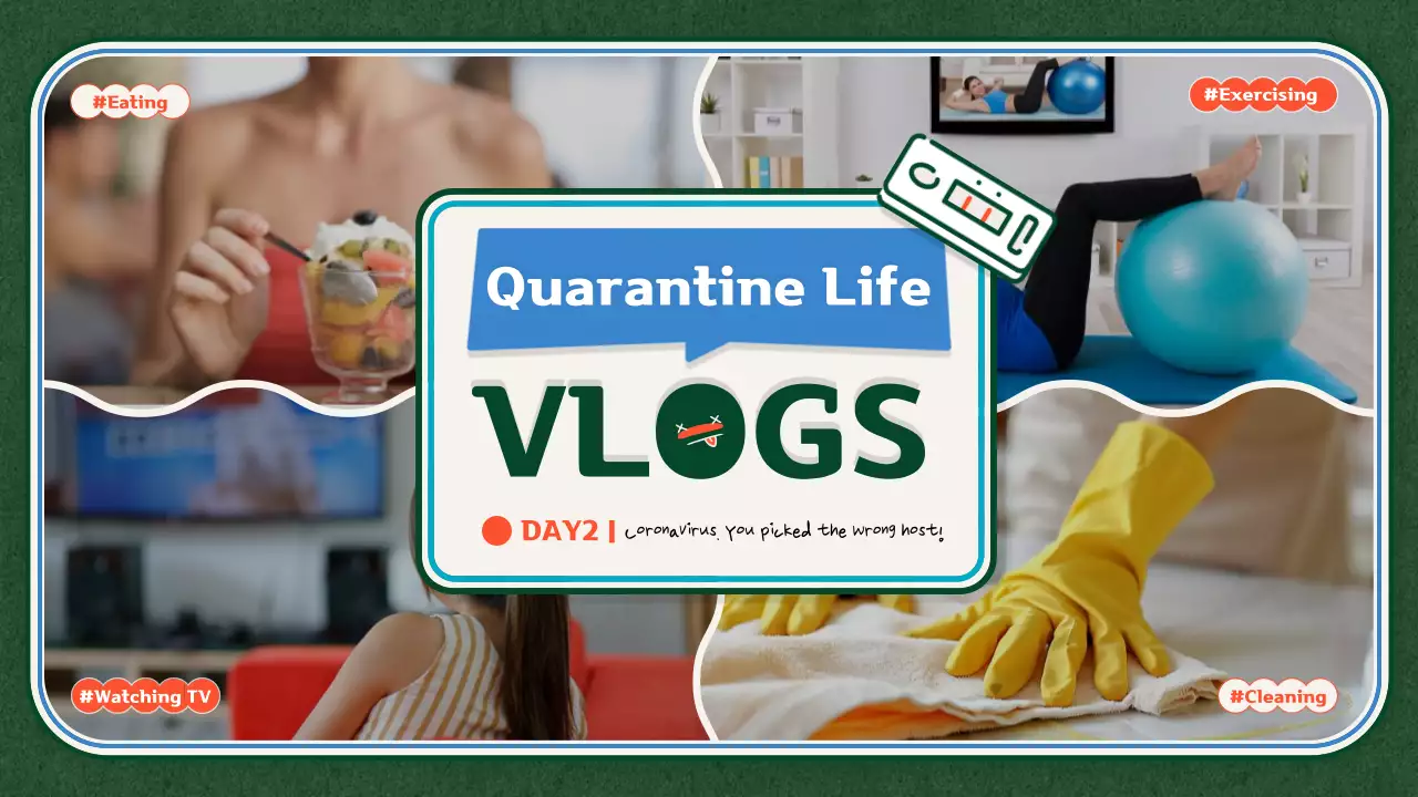 Green Modern Quarantine Vlog Promotion YouTube Thumbnail