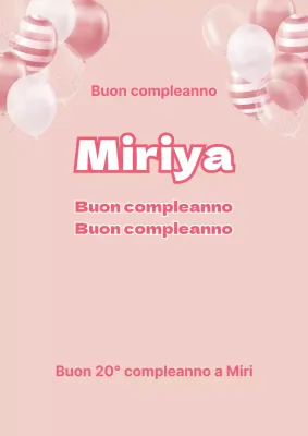 Poster promozionale rosa semplice di buon compleanno