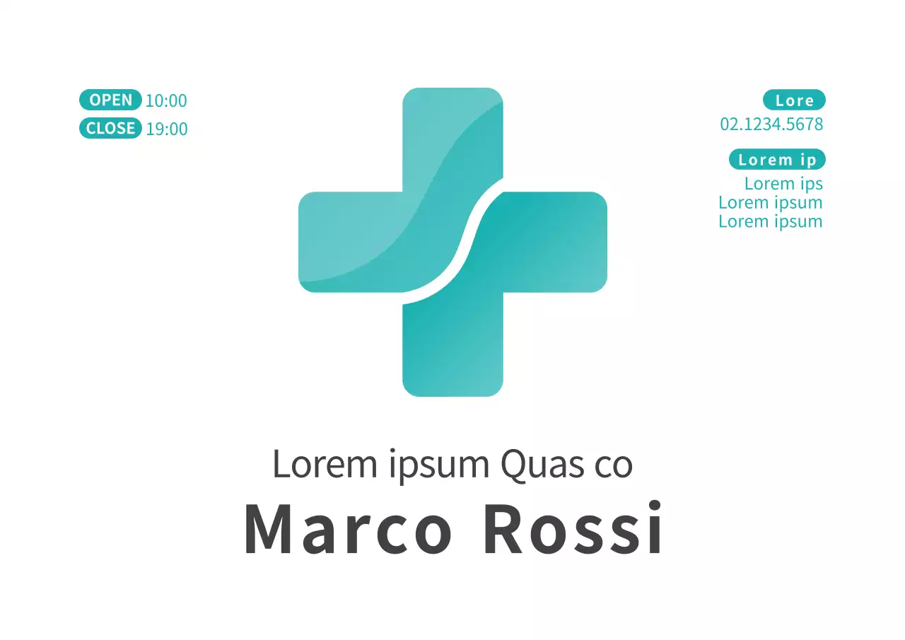 Insegna del logo della medicina di famiglia in stile semplice in menta e nero