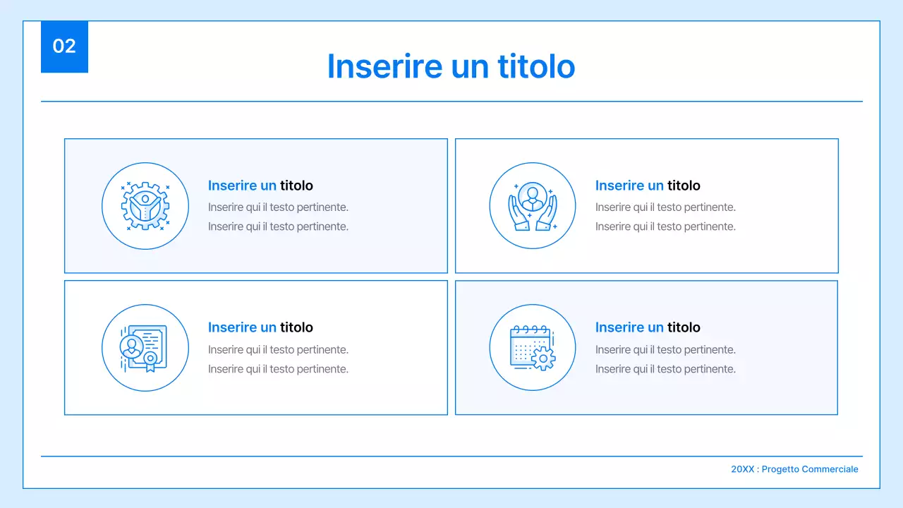 Un semplice business plan in bianco e blu
