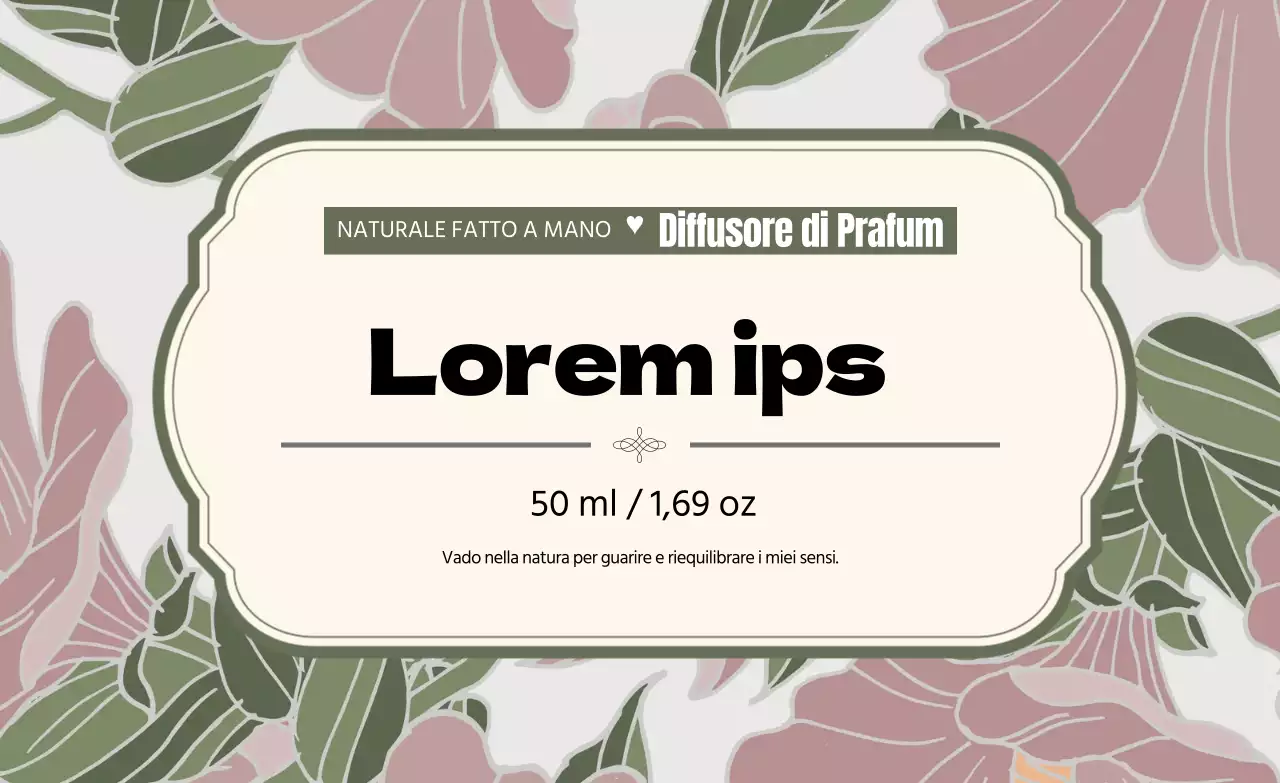 Etichetta di profumo vintage con illustrazione verde