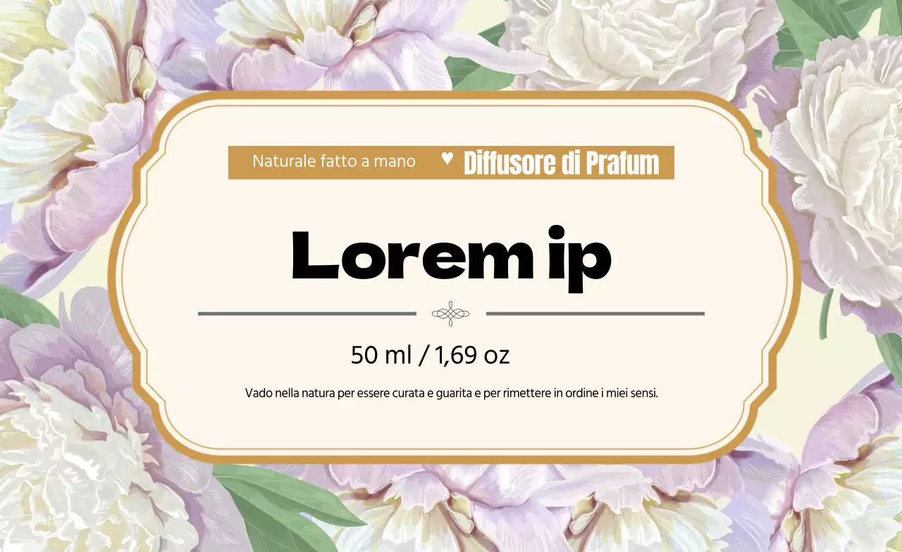 Etichetta di profumo vintage con illustrazione gialla