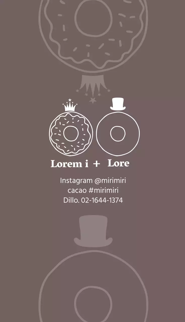 Biglietto da visita illustrato marrone bianco per panificio