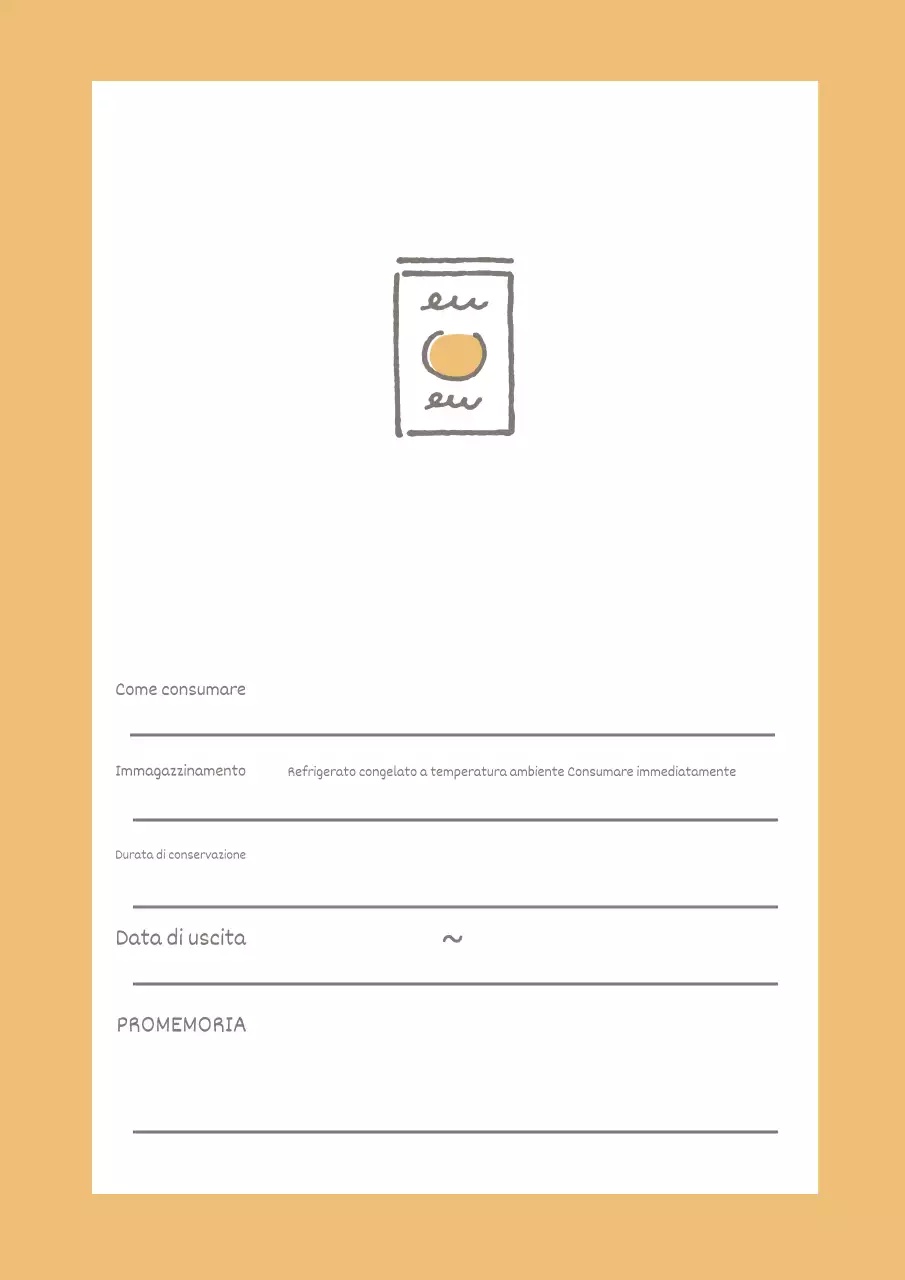 Poster di design con semplici appunti per la conservazione degli alimenti di colore giallo