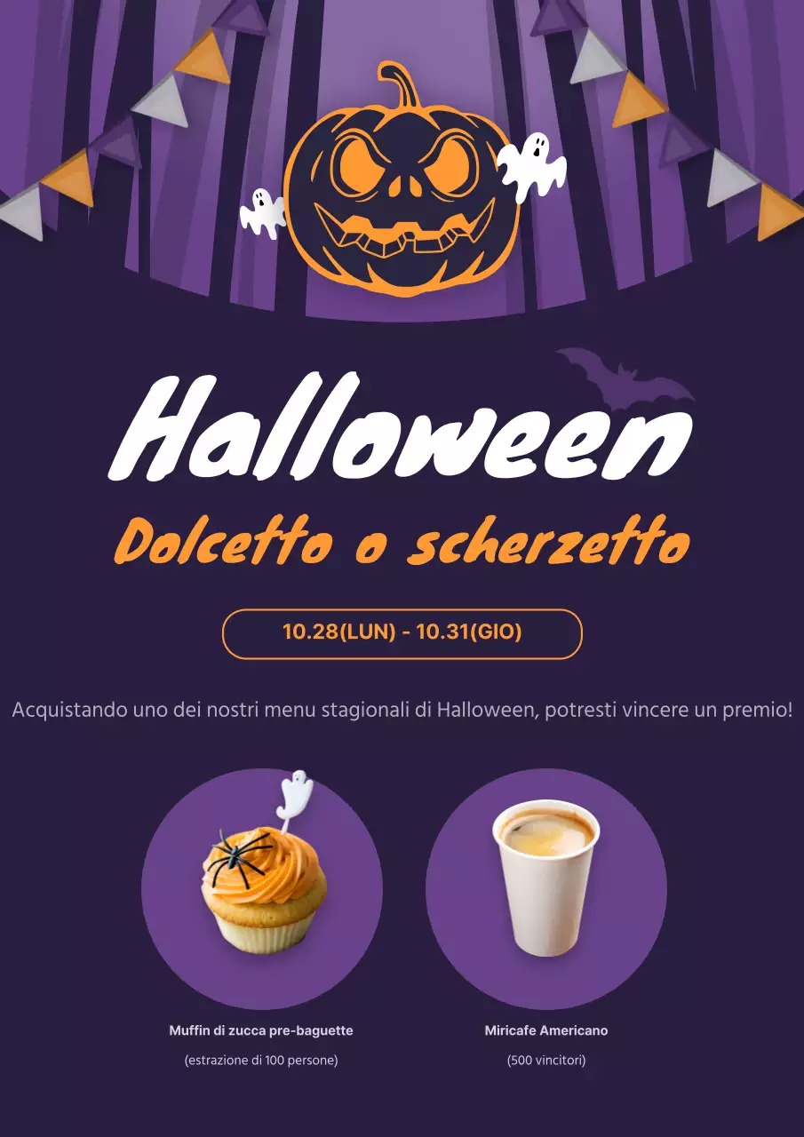 Menu bevande di Halloween eventi