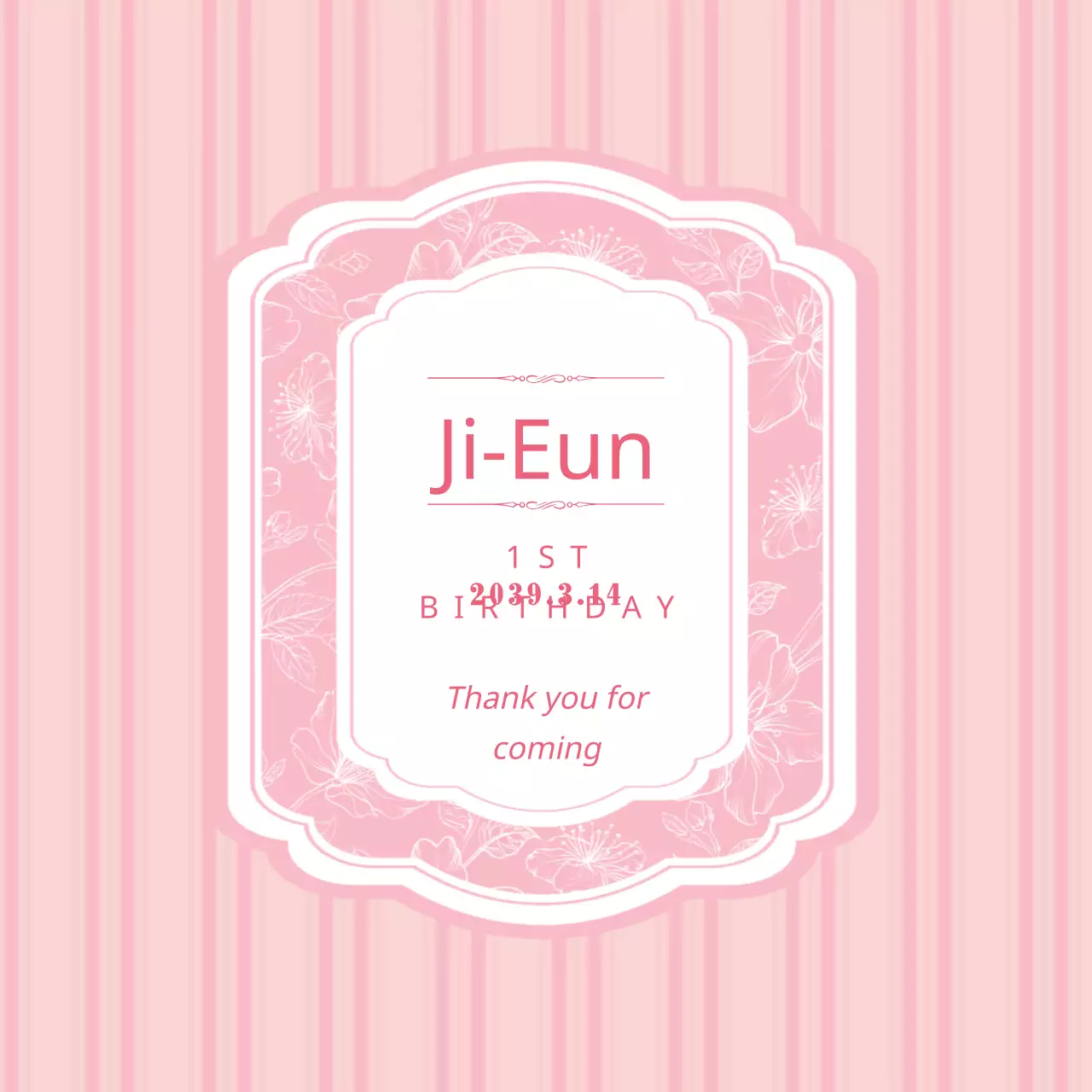 Pink Floral Birthday Invitation Banner