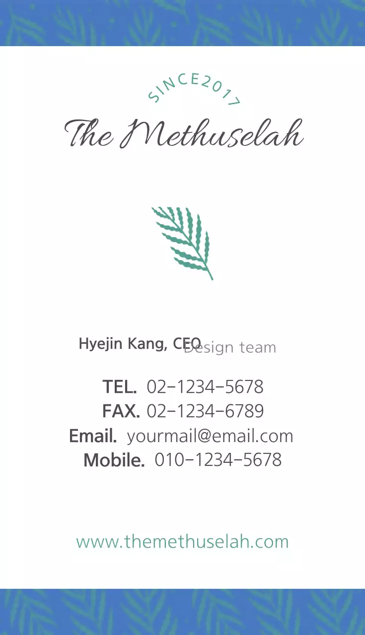 Kartu Nama Minimal Biru