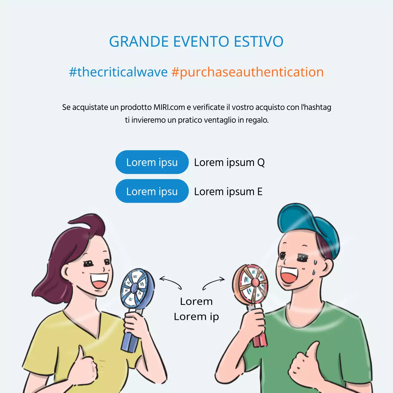 Evento di verifica degli acquisti sui social media dei fan di Summer handy
