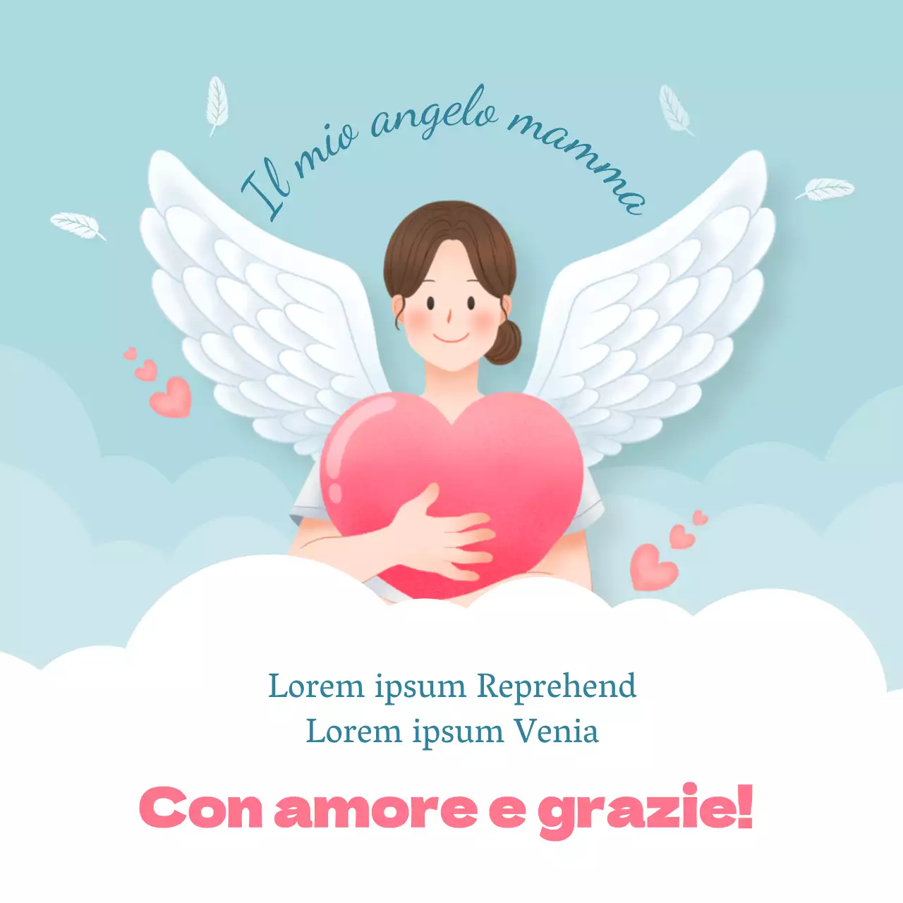 Festa della mamma Ringraziamento per la festa della mamma con un concetto di angelo tra le nuvole