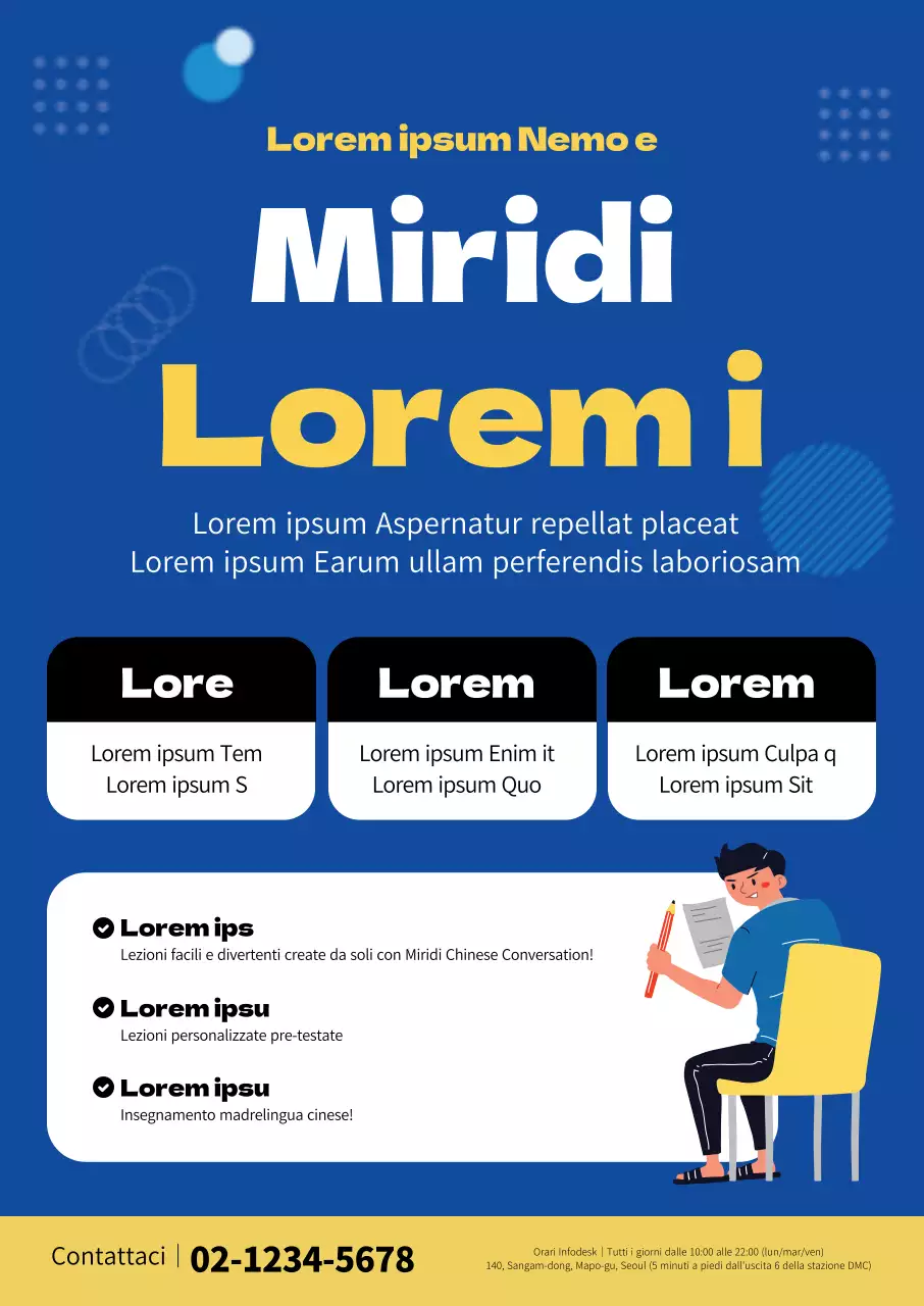 giallo blu scritte evidenziate illustrazione ordinata scuola cinese hopop