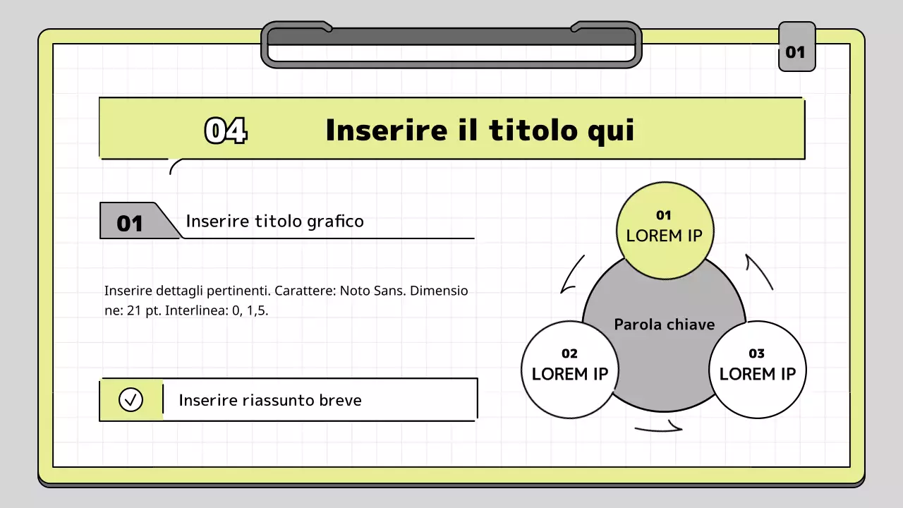 Kit per presentazioni didattiche in bianco e lime