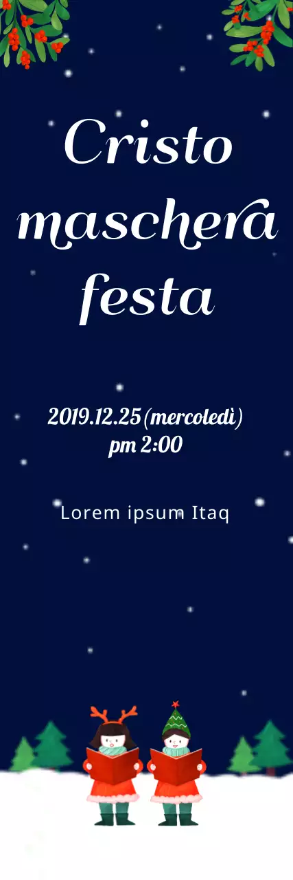 Striscione per feste natalizie con cielo stellato blu navy