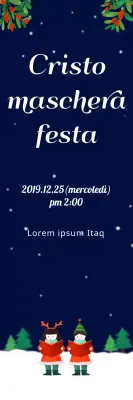 Striscione per feste natalizie con cielo stellato blu navy