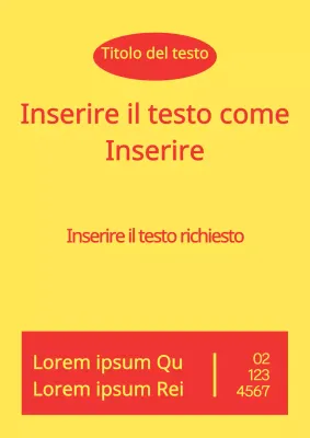 Semplice vetrina con forme e testi gialli e rossi