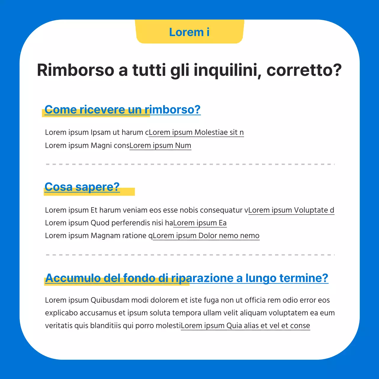 Una guida alle indennità di riparazione a lungo termine kitsch blu e gialle