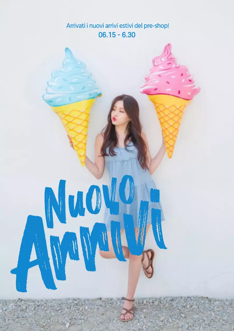 Poster di vendita dei nuovi arrivi in blu