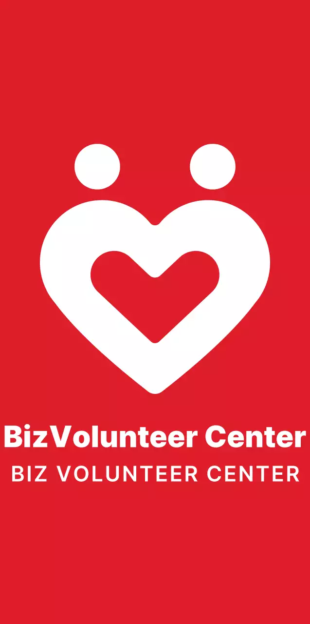 Simple red and white heart logo style for promoting and promoting volunteer centers