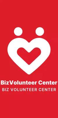 Simple red and white heart logo style for promoting and promoting volunteer centers