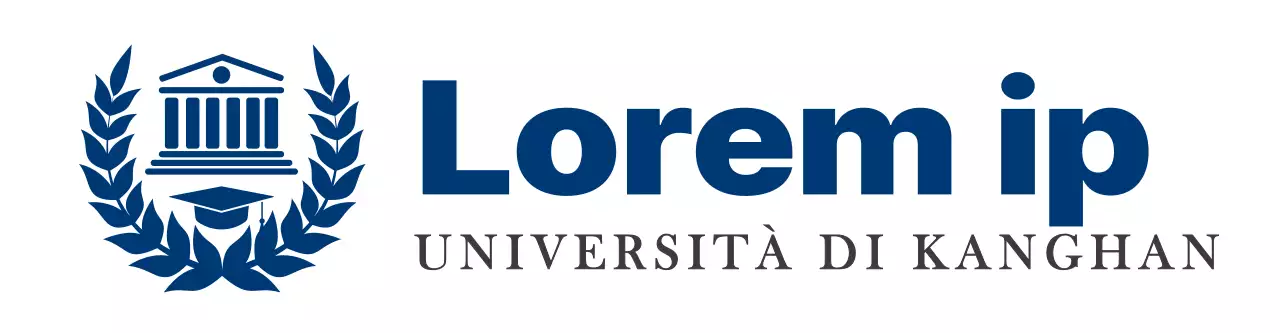Logo dell'università con il simbolo dell'istruzione in blu navy