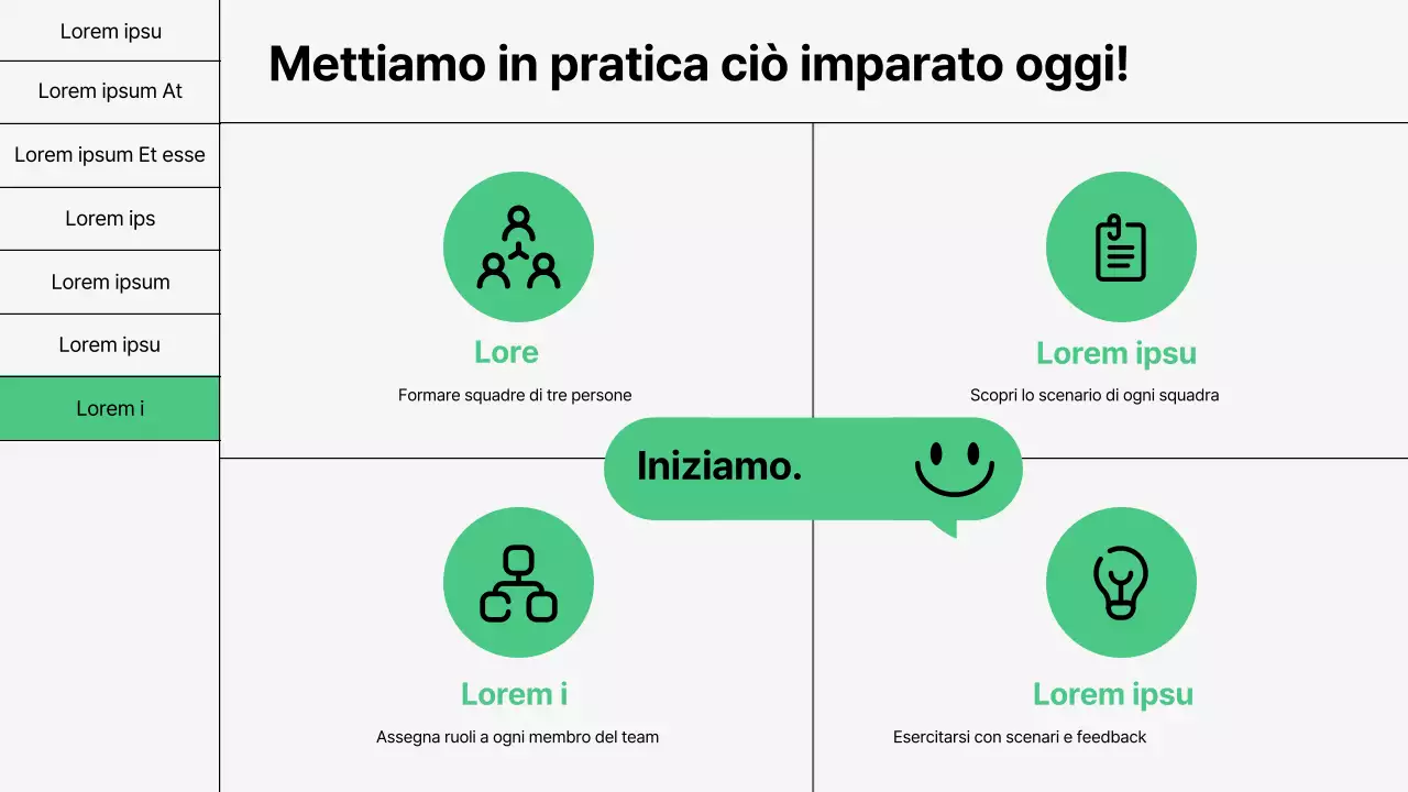 Formazione sulle competenze comunicative di base in verde e bianco