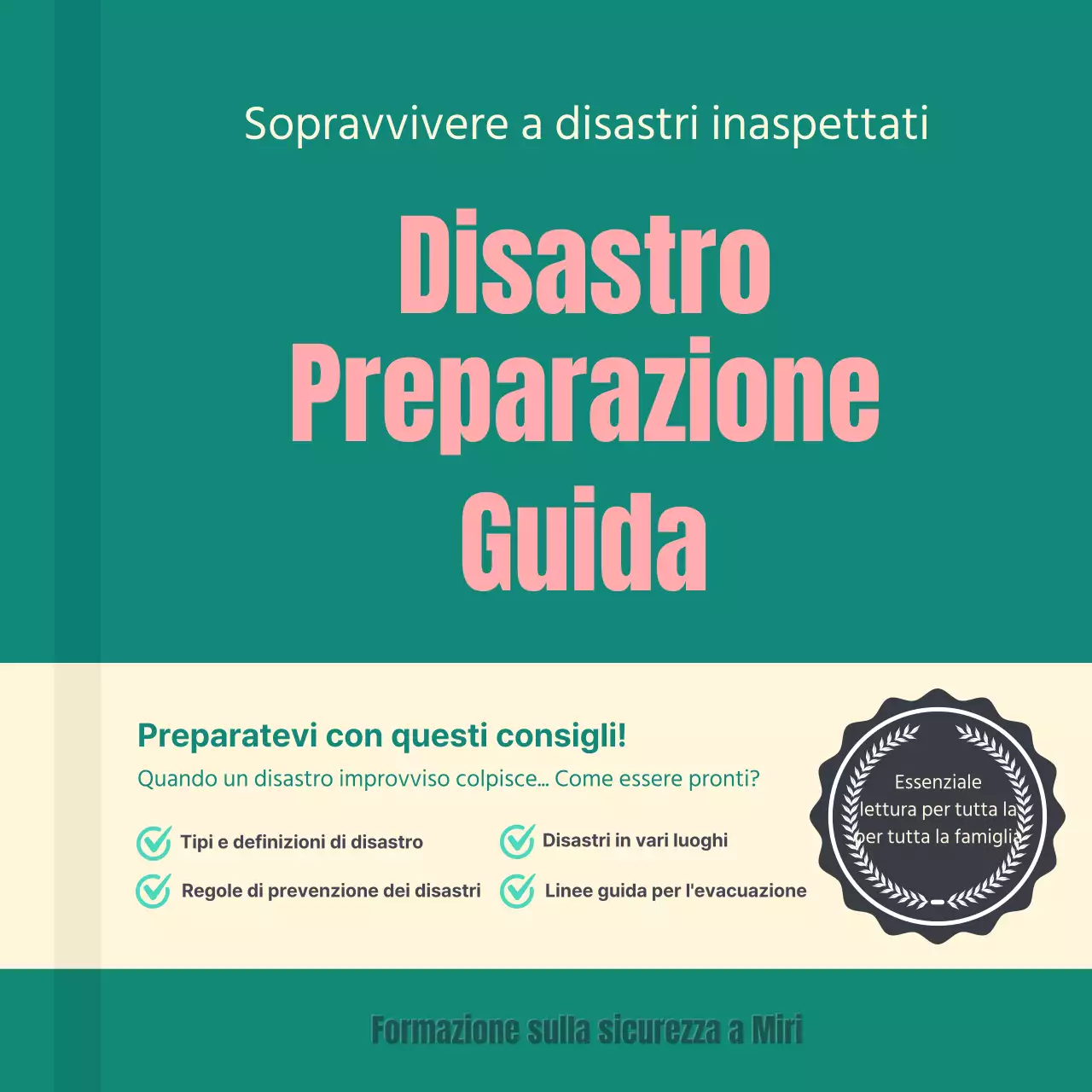 Guida di preparazione alle catastrofi in turchese cardnews design