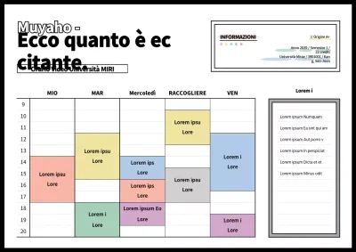 Un orario di concetto pulito in bianco e nero