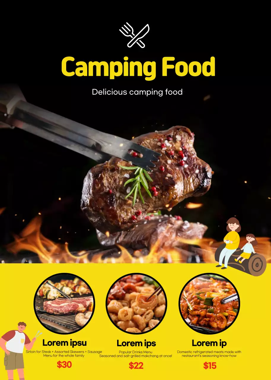 Poster Promosi Makanan Pedesaan Kuning